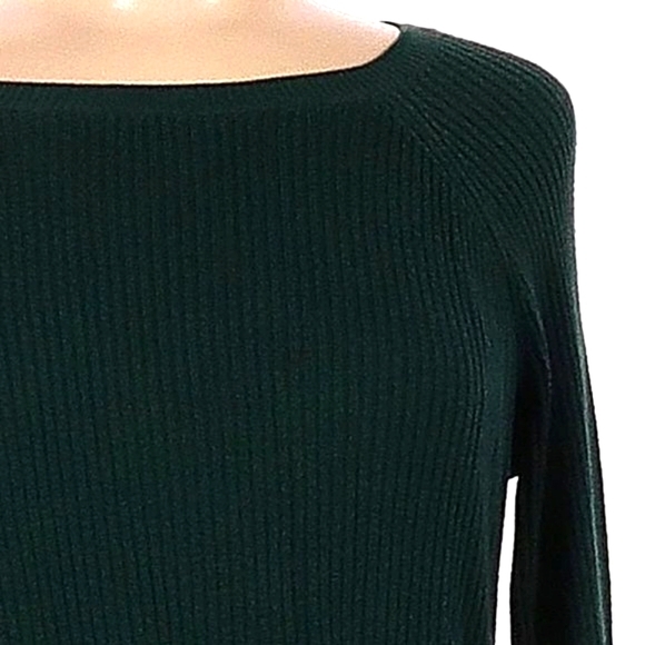 🌿 Fabulous Dark Emerald Green Ribbed Sweater Top - M - Picture 3 of 14